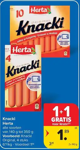 Carrefour Knacki Herta aanbieding