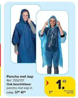 Carrefour Poncho met kap aanbieding