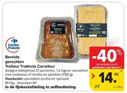 Carrefour Bereide gerechten Traiteur Trattoria Carrefour aanbieding