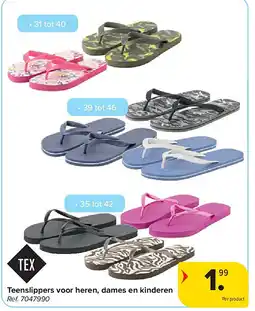 Carrefour Teenslippers voor heren, dames en kinderen aanbieding