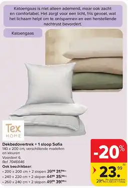 Carrefour Dekbedovertrek + 1 sloop Sofi a aanbieding