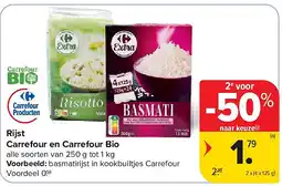 Carrefour Rijst Carrefour en Carrefour Bio aanbieding