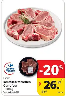 Carrefour Bord lamsfi letkoteletten Carrefour aanbieding