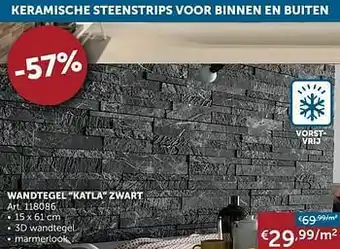 Zelfbouwmarkt Wandtegel katla zwart aanbieding