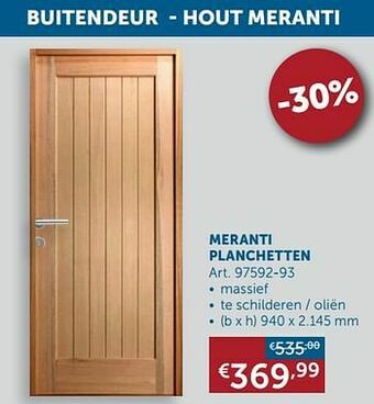 Zelfbouwmarkt Meranti planchetten aanbieding