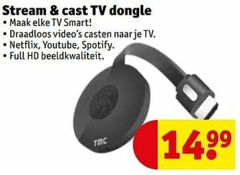 Kruidvat Tmc stream + cast tv dongle aanbieding