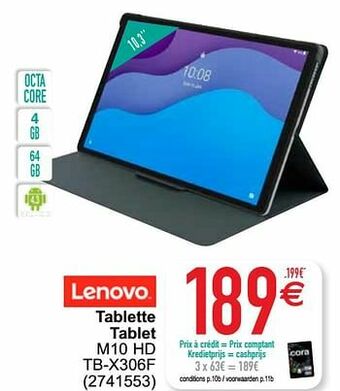 Cora Lenovo tablette tablet m10 hd tb-x306f aanbieding