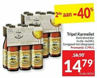 Intermarché Tripel karmeliet sterk blond bier aanbieding