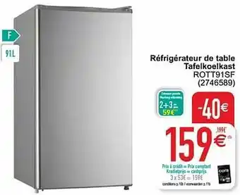 Cora Frigelux réfrigérateur de table tafelkoelkast rott91sf aanbieding