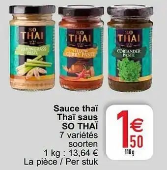 Cora Sauce thaï thaï saus so thaï aanbieding