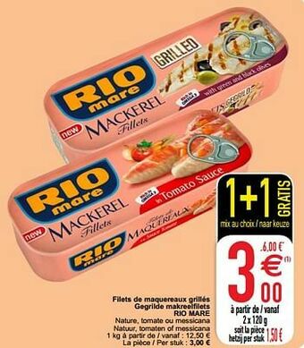 Cora Filets de maquereaux grillés gegrilde makreelfilets rio mare aanbieding