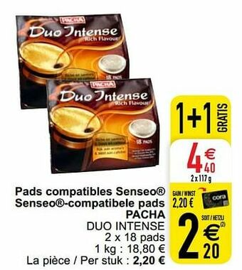 Cora Pads compatibles senseo senseo-compatibele pads pacha duo intense aanbieding