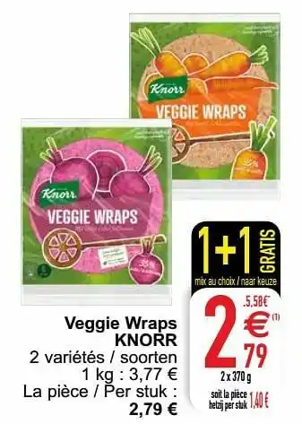 Cora Veggie wraps knorr aanbieding