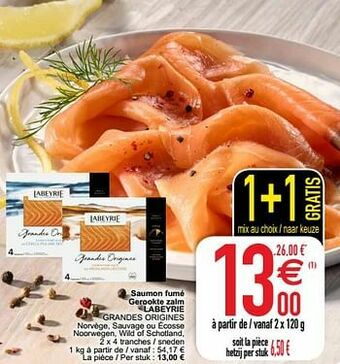 Cora Saumon fumé gerookte zalm labeyrie grandes origines aanbieding