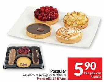 Intermarché Pasquier assortiment gebakjes of tartelettes aanbieding
