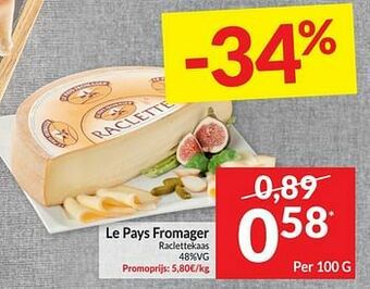 Intermarché Le pays fromager raclettekaas aanbieding