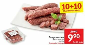 Intermarché Droge worsten natuur of pikant aanbieding