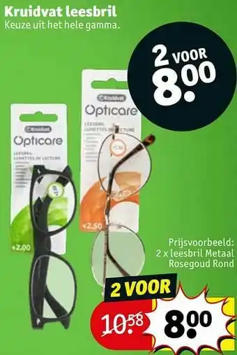 Kruidvat Leesbril metaal rosegoud rond aanbieding