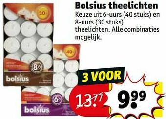Kruidvat Bolsius theelichten aanbieding