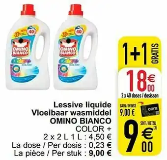 Cora Lessive liquide vloeibaar wasmiddel omino bianco color + aanbieding