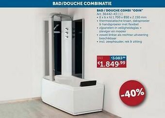Zelfbouwmarkt Bad - douche combi odin aanbieding
