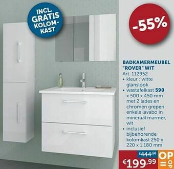 Zelfbouwmarkt Badkamermeubel rover wit aanbieding