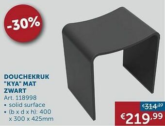 Zelfbouwmarkt Douchekruk kya mat zwart aanbieding