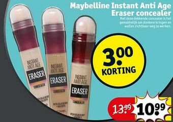 Kruidvat Maybelline instant anti age eraser concealer aanbieding