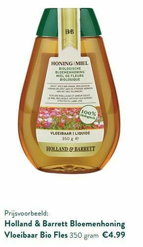 Holland & Barrett Holland + barrett bloemenhoning vloeibaar bio fles aanbieding