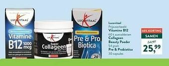 Holland & Barrett Vitamine b12 collageen beauty poeder pre + probiotica aanbieding