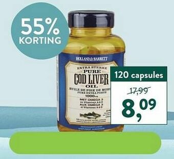 Holland & Barrett Cod liver oil aanbieding