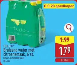 ALDI Fou d'o bruisend water met citroensmaak aanbieding