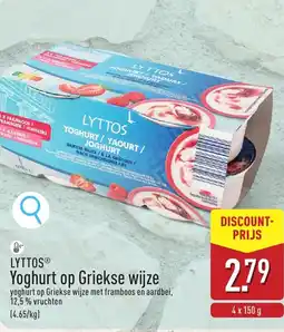 ALDI Lyttos Yoghurt op Griekse wijze aanbieding