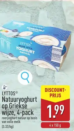 ALDI Lytto natuuryoghurt op griekse wijze aanbieding