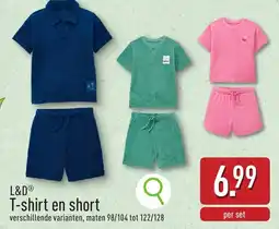 ALDI L&D T-shirt en short aanbieding