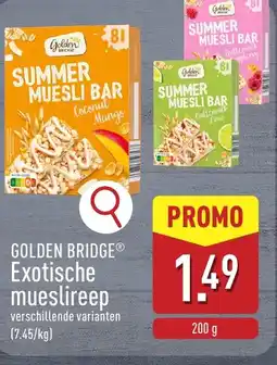 ALDI Golden bridge exotische mueslireep aanbieding