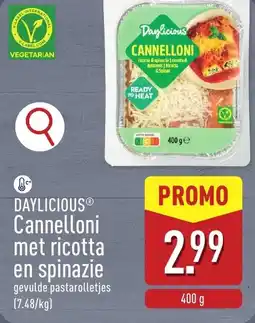 ALDI Daylicious cannelloni met ricotta en spinazie aanbieding