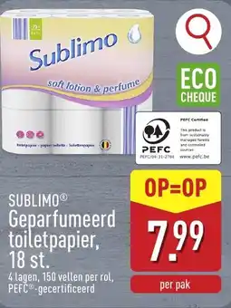 ALDI Sublimo Geparfumeerd toiletpapier aanbieding