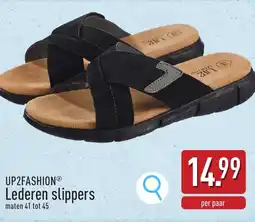 ALDI Up2fashion lederen slippers aanbieding