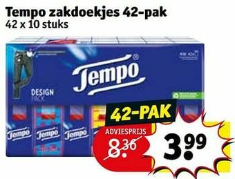 Kruidvat Tempo zakdoekjes aanbieding