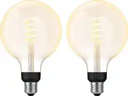 Coolblue Philips Hue Filament White Ambiance Globe XL 2-pack aanbieding