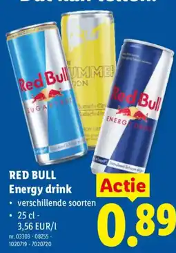 Lidl Red bull energy drink aanbieding