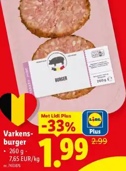 Lidl Varkensburger aanbieding