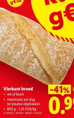 Lidl Vierkant brood aanbieding