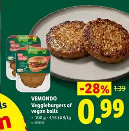 Lidl Vemondo veggieburgers of vegan balls aanbieding