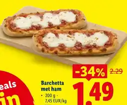Lidl Barchetta met ham aanbieding