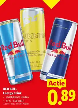 Lidl Red Bull energy drink aanbieding