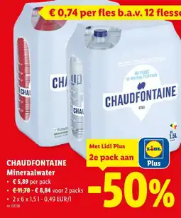 Lidl Chaudfontaine mineraalwater aanbieding