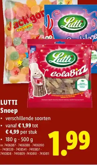 Lidl Lutti snoep aanbieding