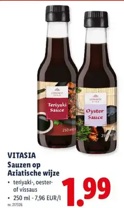 Lidl Vitasia sauzen op aziatische wijze aanbieding